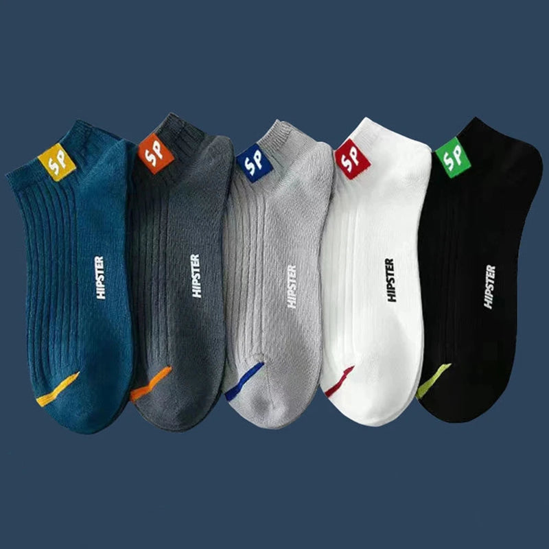 Men’s Casual Low-Cut Socks Thickened Breathable 5 Pairs