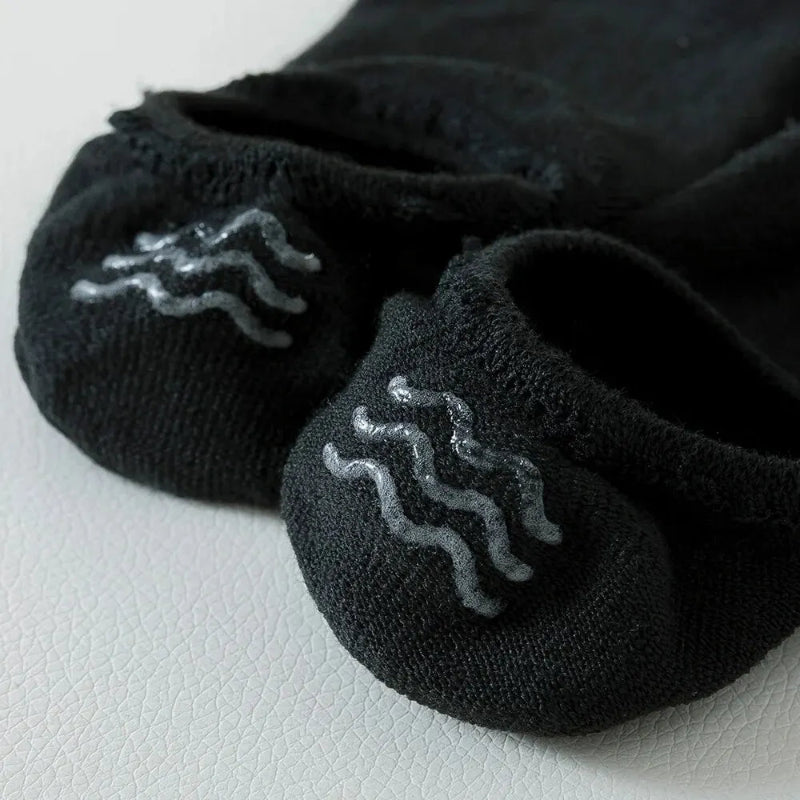 Men's No Show Socks Cotton Silicone Anti-slip Invisible for Summer 5 Pairs