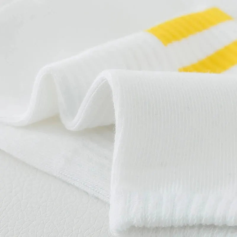 Men/Women White Casual Cotton Socks Free Size No Show for Summer 5 Pairs