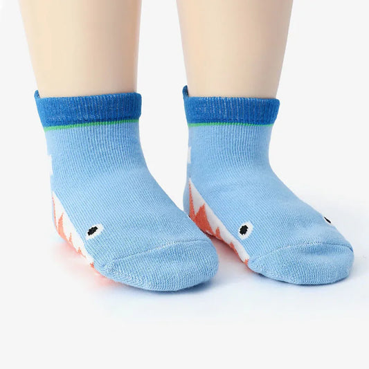 6 Pairs Kids Ankle Socks Cartoon Animal Pattern Non-slip Floor Socks for Boys Toddler