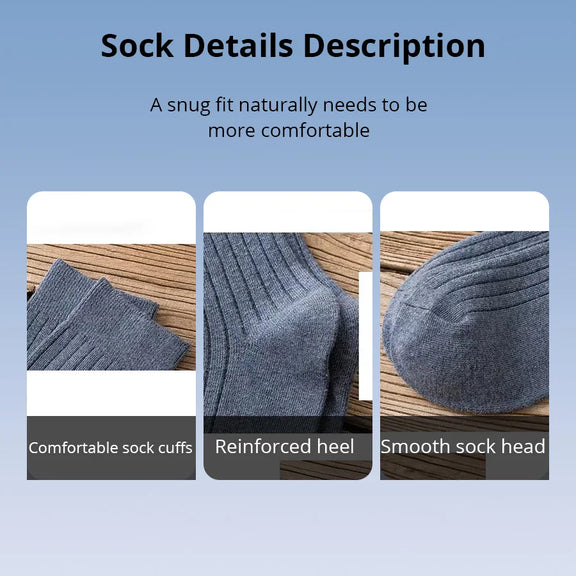 5 Pairs Men's Crew Casual & Dress Socks Polyester 5 Solid Colors Set