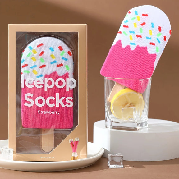 Gift Socks Unique and Colorful Ice Cream Patterns for Men and Women 1 Pair
