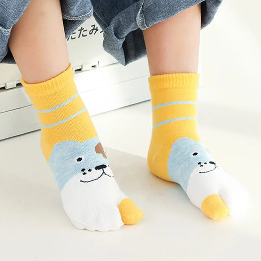 5 Pairs Kids Soft Cotton Crew Socks Cartoon Animal Design for Boys Girls Toddlers