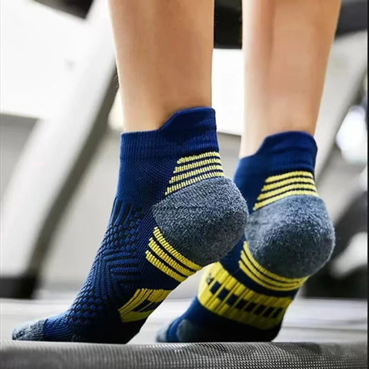3 Pairs Men’s Athletic Ankle Socks Thick Towel Bottom Quick-Dry for Running