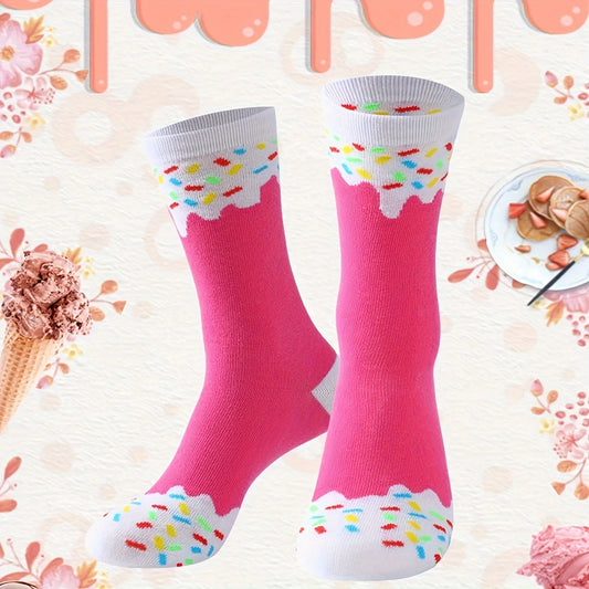 Gift Socks Unique and Colorful Ice Cream Patterns for Men and Women 1 Pair