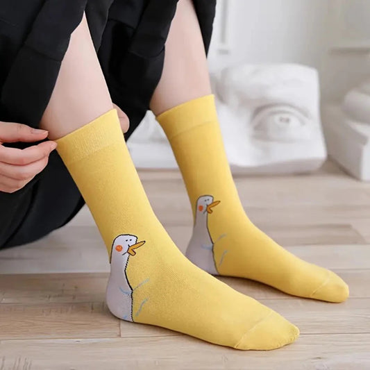 Women's Crew Cartoon Socks Fashionable and Versatile Cute Design