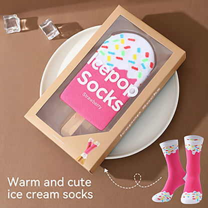 Gift Socks Unique and Colorful Ice Cream Patterns for Men and Women 1 Pair