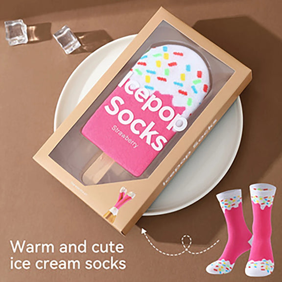 Gift Socks Unique and Colorful Ice Cream Patterns for Men and Women 1 Pair