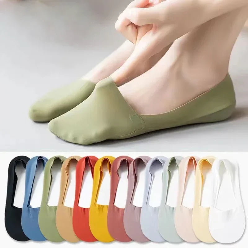 Women's Low-Cut Cotton Socks Lightweight Grippy Breathable Summer Socks 3 Pairs