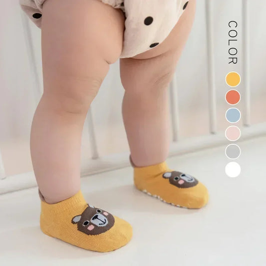 Baby Slipper Socks Silicone Anti-slip Cute Cartoon Animal Letter Print