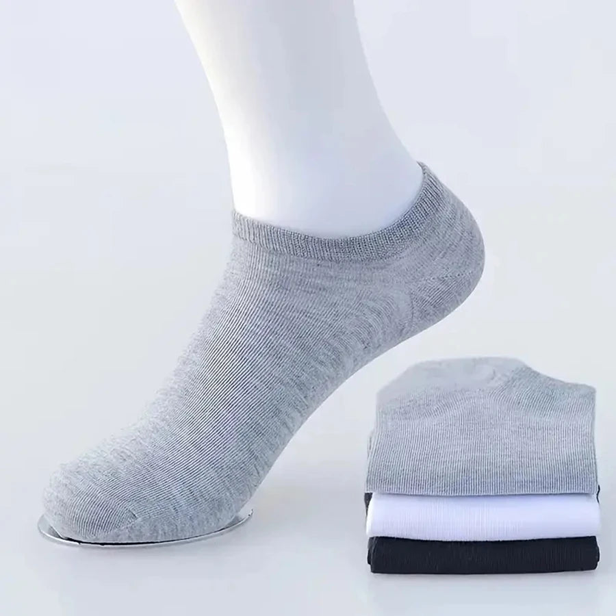 Men's Casual No Show Socks Breathable Cotton No-Pilling for Summer 5 Pairs