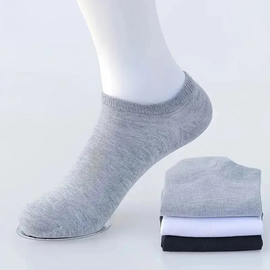 Men's Casual No Show Socks Breathable Cotton No-Pilling for Summer 5 Pairs