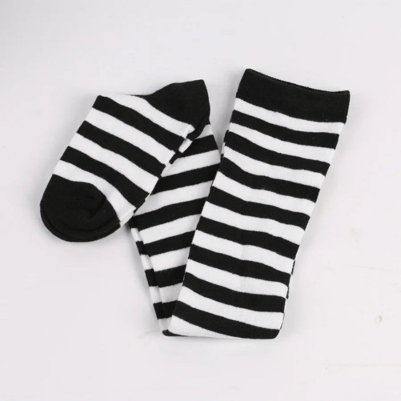 Striped Over-the-Knee Thigh High Socks for Women & Girls 1 Pair