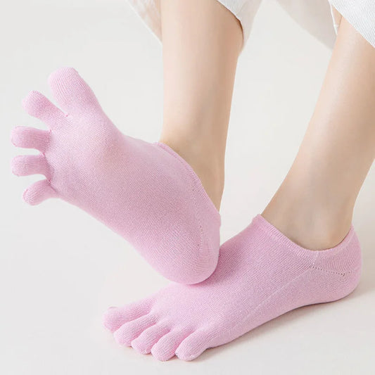 5 Pairs Women/Girl Cotton Socks Five-toe No Show for Summer