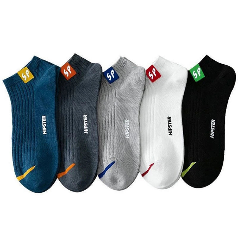 Men’s Casual Low-Cut Socks Thickened Breathable 5 Pairs