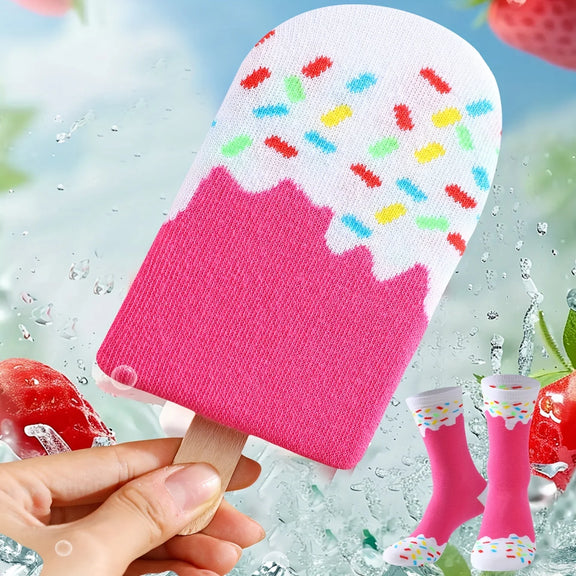 Gift Socks Unique and Colorful Ice Cream Patterns for Men and Women 1 Pair